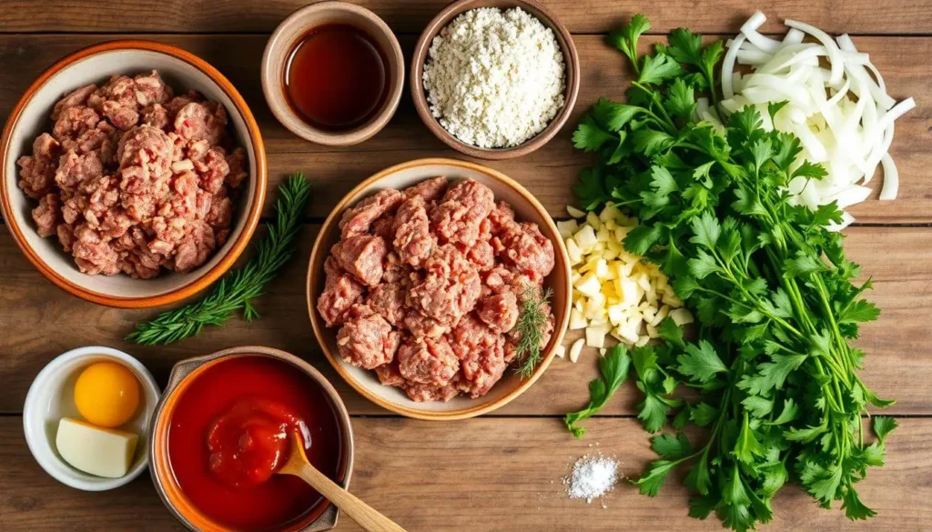 A plate of perfectly browned venison meatballs garnished with fresh herbs, served with a side of sauce.